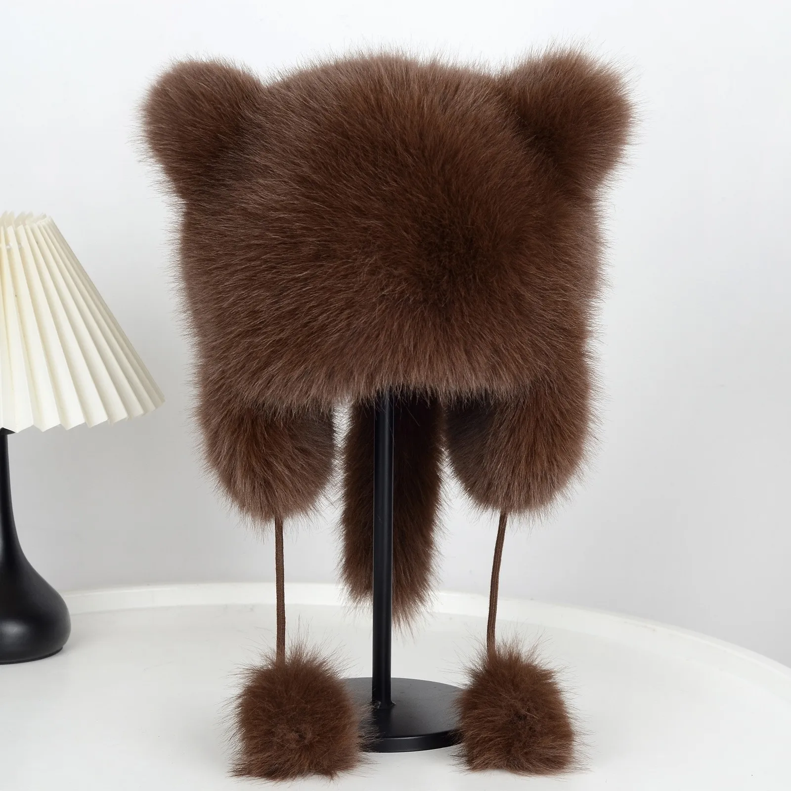 Winter Plush Faux Fur Hat for Women Thick Fluffy Ear Protection Cap Windproof Warm Headgear Bomber Hat Female Panama Russian Cap
Winter Plush Faux Fur Hat for Women Thick Fluffy Ear Protection Cap Windproof Warm Headgear Bomber Hat Female Panama Russian Cap