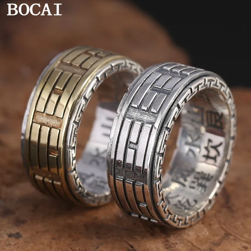 BOCAI S925 Silver Jewelry Vintage Gossip Good Luck Ring Trendy Gold and Silver Two-Tone Man Ring
BOCAI S925 Silver Jewelry Vintage Gossip Good Luck Ring Trendy Gold and Silver Two-Tone Man Ring