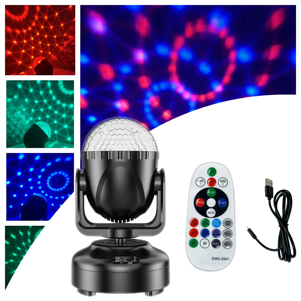 USB Plug Disco Magic Ball Party Stage Light Sound Activated Automatic Strobe Remote Control Moving Head Christmas Party Club
USB Plug Disco Magic Ball Party Stage Light Sound Activated Automatic Strobe Remote Control Moving Head Christmas Party Club