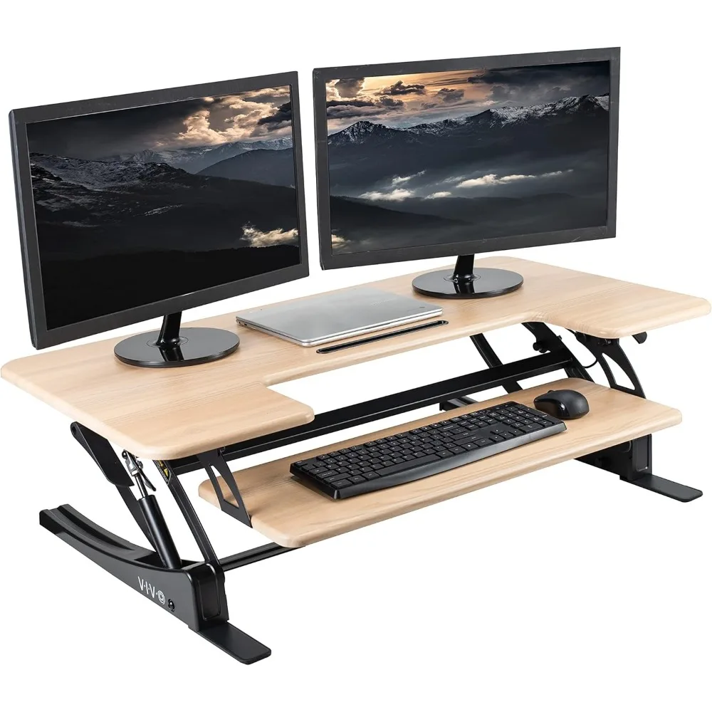 42 inch Height Adjustable Stand Up Desk Converter, V Series, Quick Sit to Stand Tabletop Dual Monitor Riser Workstation, Light
42 inch Height Adjustable Stand Up Desk Converter, V Series, Quick Sit to Stand Tabletop Dual Monitor Riser Workstation, Light