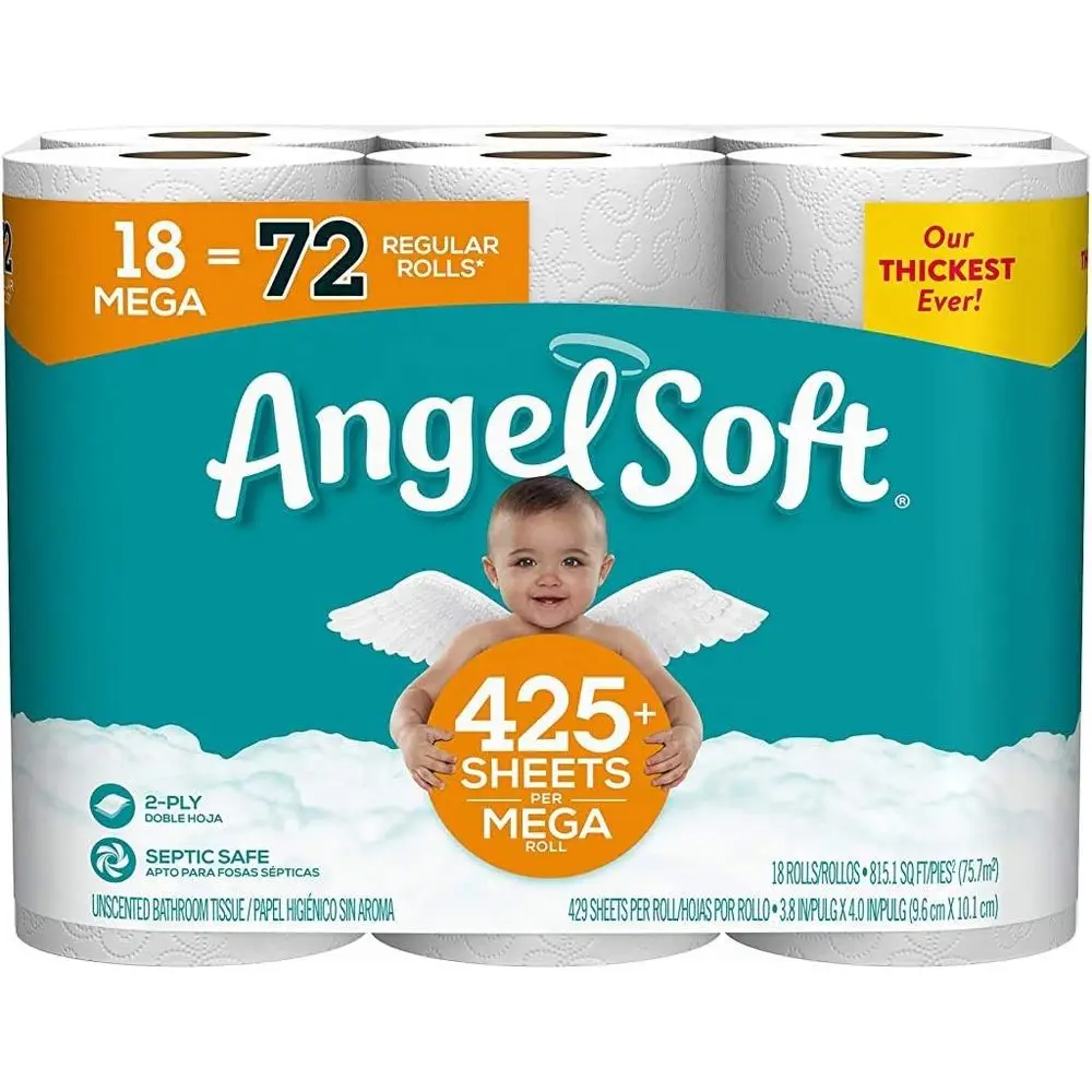 Toilet Paper, 72 Rolls, 18 Count
Toilet Paper, 72 Rolls, 18 Count
