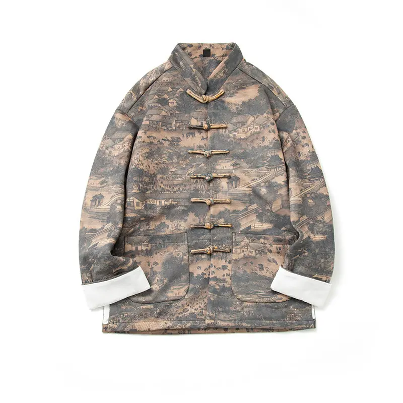 Loose Fit Men's Suede Velvet Jaet with Button Print Traditional Chinese Sle Long Sve Youth Faion Autumn Outerwear
Loose Fit Men's Suede Velvet Jaet with Button Print Traditional Chinese Sle Long Sve Youth Faion Autumn Outerwear