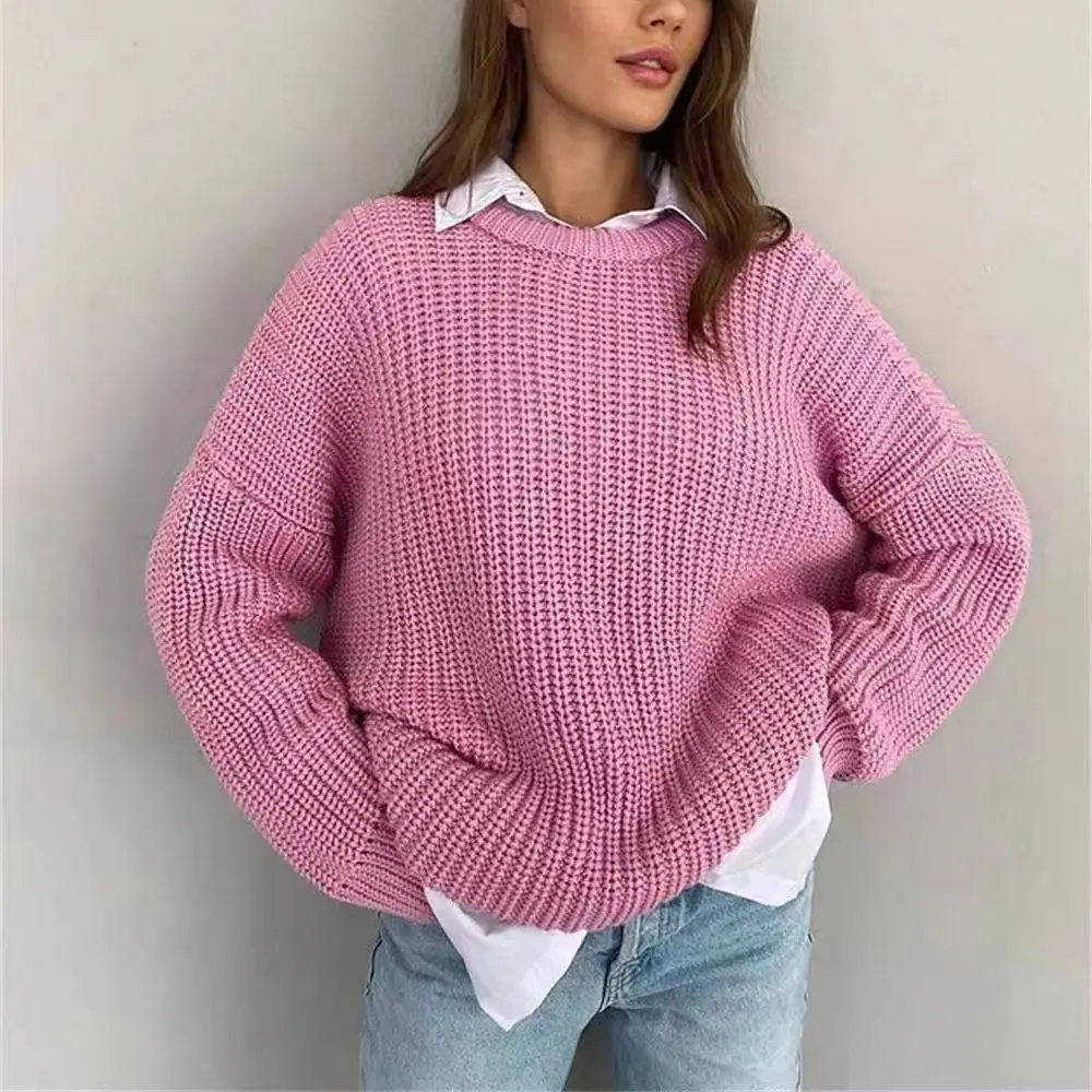 2025 Winter Minimalist Long Sleeve Women Loose Sweater Casual O Neck Solid Color Thick Knit Pullovers Warm Female Clothing
2025 Winter Minimalist Long Sleeve Women Loose Sweater Casual O Neck Solid Color Thick Knit Pullovers Warm Female Clothing