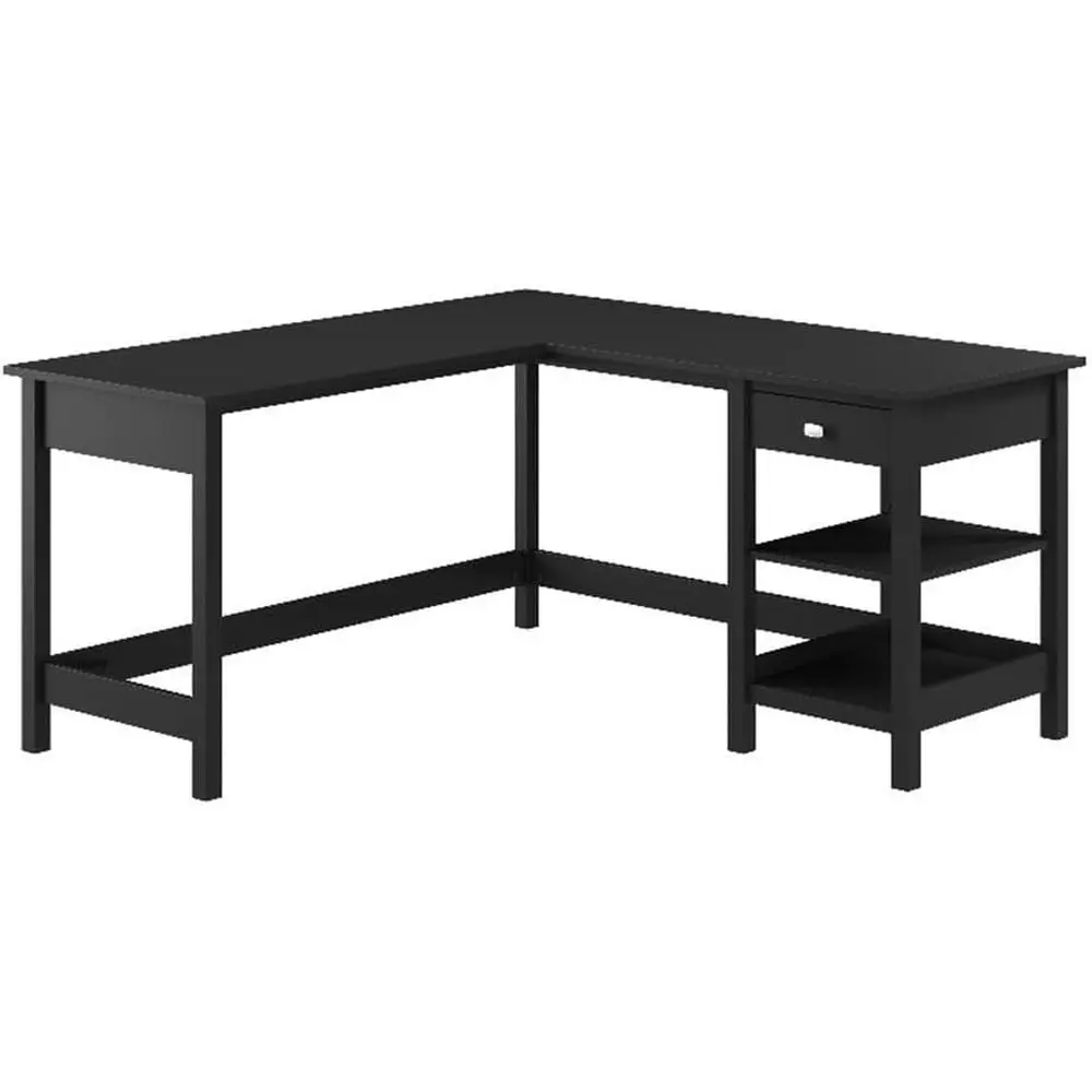 60W L-Shaped Desk with Storage, Classic Black, Ideal for Modern Home Office
60W L-Shaped Desk with Storage, Classic Black, Ideal for Modern Home Office
