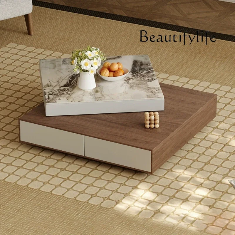 Italian minimalist rotating coffee table living room household small apartment modern simple square rock slab coffee table
Italian minimalist rotating coffee table living room household small apartment modern simple square rock slab coffee table