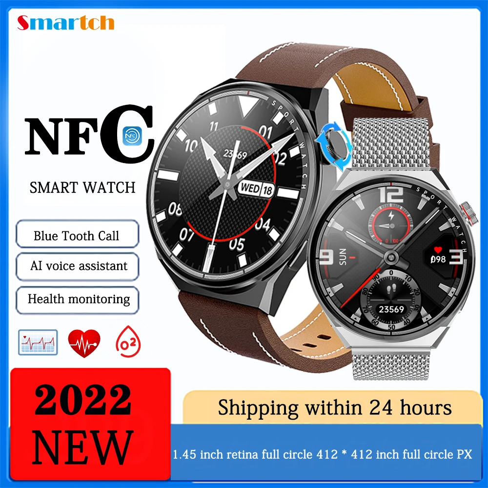 New 1.45" Men Blue Tooth Call Heartrate ECG Smart Watch AI Voice Assistant Sport Fitness Tracker Waterproof NFC Women Smartwatch
New 1.45" Men Blue Tooth Call Heartrate ECG Smart Watch AI Voice Assistant Sport Fitness Tracker Waterproof NFC Women Smartwatch