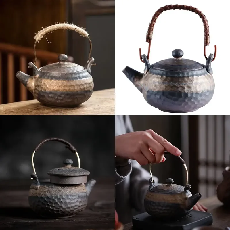 【CHIMU HOME】 Stoneware Hammered Loop-Handled Teapot Handmade Japanese Style Retro Ceramic Gongfu Pot for Single Serving
【CHIMU HOME】 Stoneware Hammered Loop-Handled Teapot Handmade Japanese Style Retro Ceramic Gongfu Pot for Single Serving