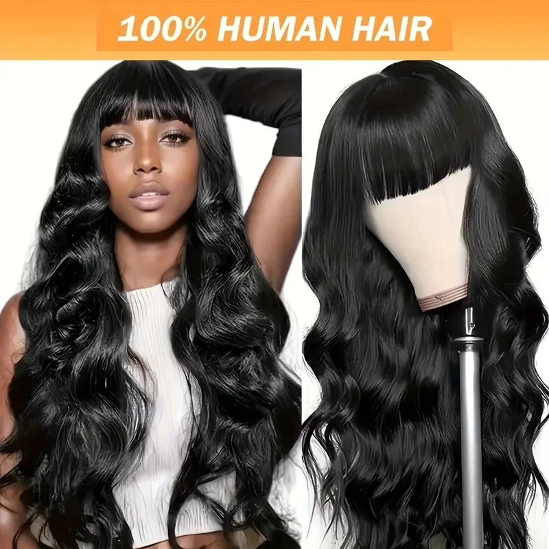 HAIRTIME Body Wave Human Hair Wigs 30 Inche With Bangs Full Machine Made Human Hair Wigs For Women Natural Color 180% Density
HAIRTIME Body Wave Human Hair Wigs 30 Inche With Bangs Full Machine Made Human Hair Wigs For Women Natural Color 180% Density
