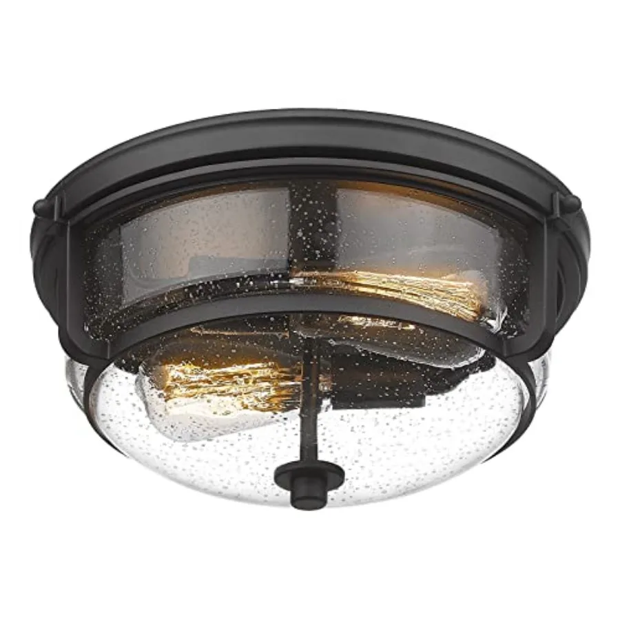 12 Inch Ceiling Light with Seeded Glass Shade - Indoor Outdoor Modern Flush Mount Ceiling Light Fixture, Black Finish, WE249F B
12 Inch Ceiling Light with Seeded Glass Shade - Indoor Outdoor Modern Flush Mount Ceiling Light Fixture, Black Finish, WE249F B
