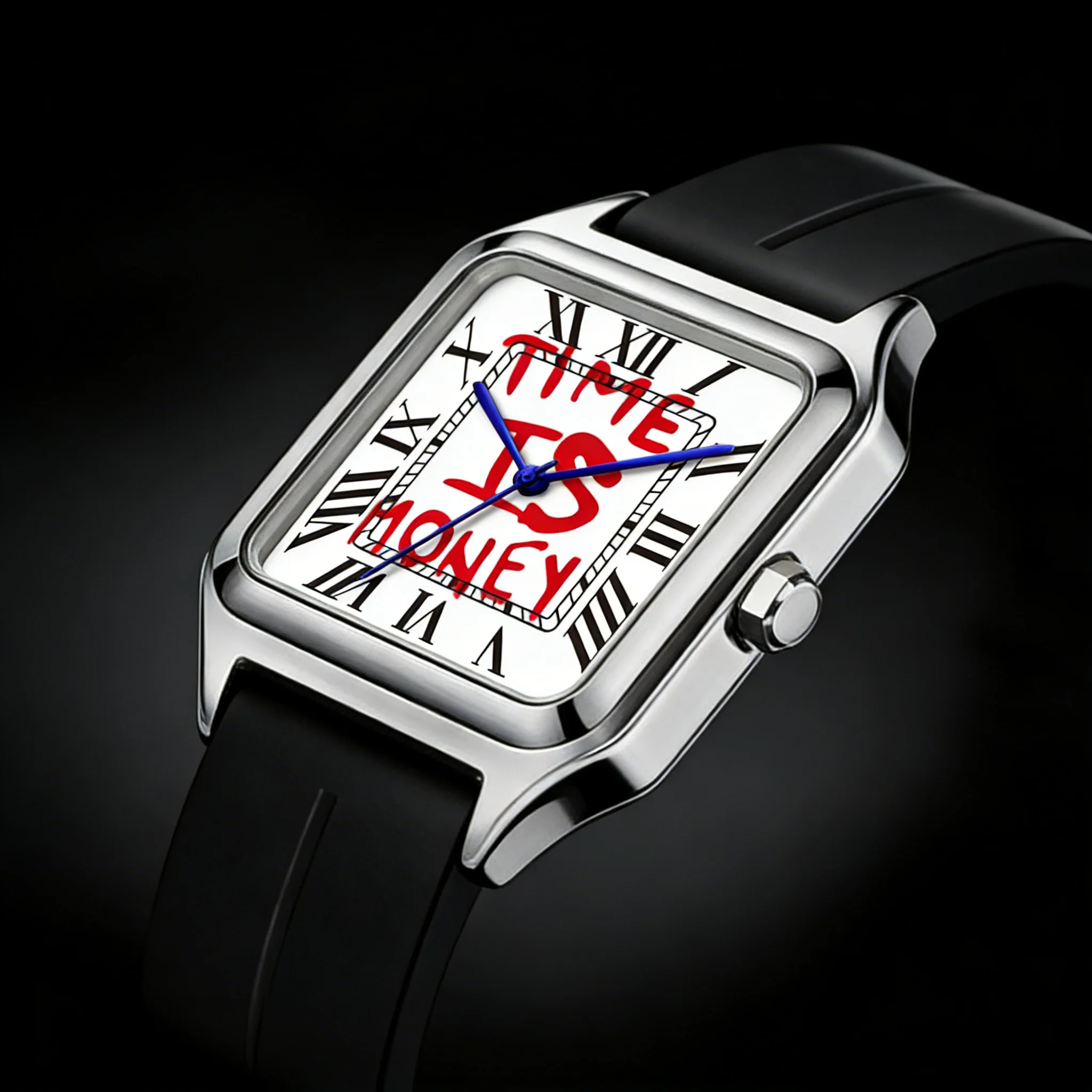 TIME IS MONEY Men's Quartz Watch Stainless Steel Alloy Square Dial Silicone Strap Waterproof Light Luxury Business Wristwatch
TIME IS MONEY Men's Quartz Watch Stainless Steel Alloy Square Dial Silicone Strap Waterproof Light Luxury Business Wristwatch