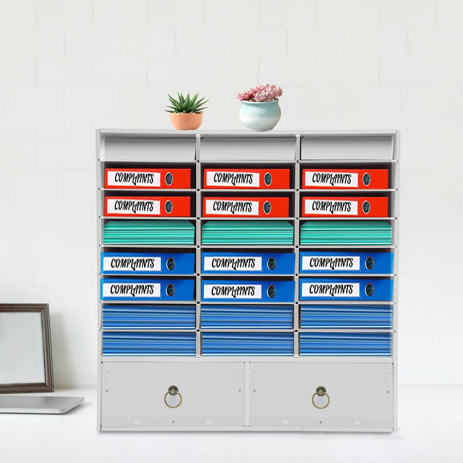 24+2 Compartment File Organizer, White Literature Organiser, Sturdy Storage Cabinet, Heavy Duty 110.23 lbs Capacity for Office Home Desktop
24+2 Compartment File Organizer, White Literature Organiser, Sturdy Storage Cabinet, Heavy Duty 110.23 lbs Capacity for Office Home Desktop