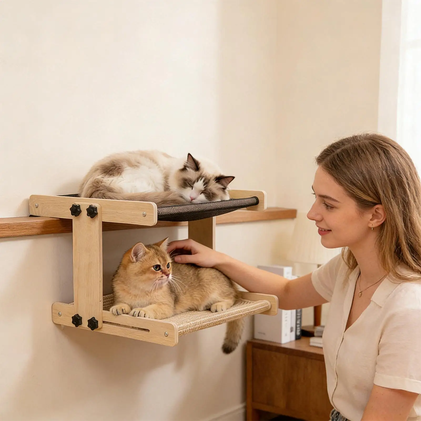 Cat Window Bed Floating Wooden Pet Sleeping Hammock Window Perch Bed For Home Farmhouse Apartment Bedroom Balcony Study Bedside
Cat Window Bed Floating Wooden Pet Sleeping Hammock Window Perch Bed For Home Farmhouse Apartment Bedroom Balcony Study Bedside