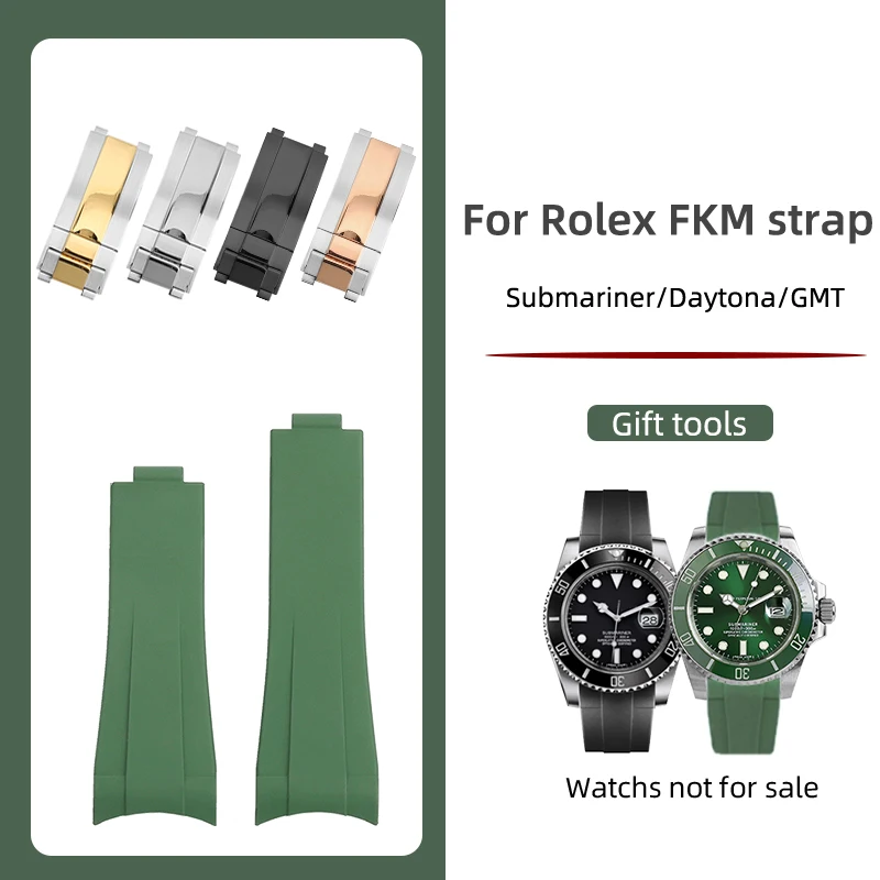 20mm Curved FKM Rubber Strap Folded Buckle for Rolex Daytona GMT Datejust Submariner Black//Green 40mm Yacht-Master Men Women
20mm Curved FKM Rubber Strap Folded Buckle for Rolex Daytona GMT Datejust Submariner Black//Green 40mm Yacht-Master Men Women