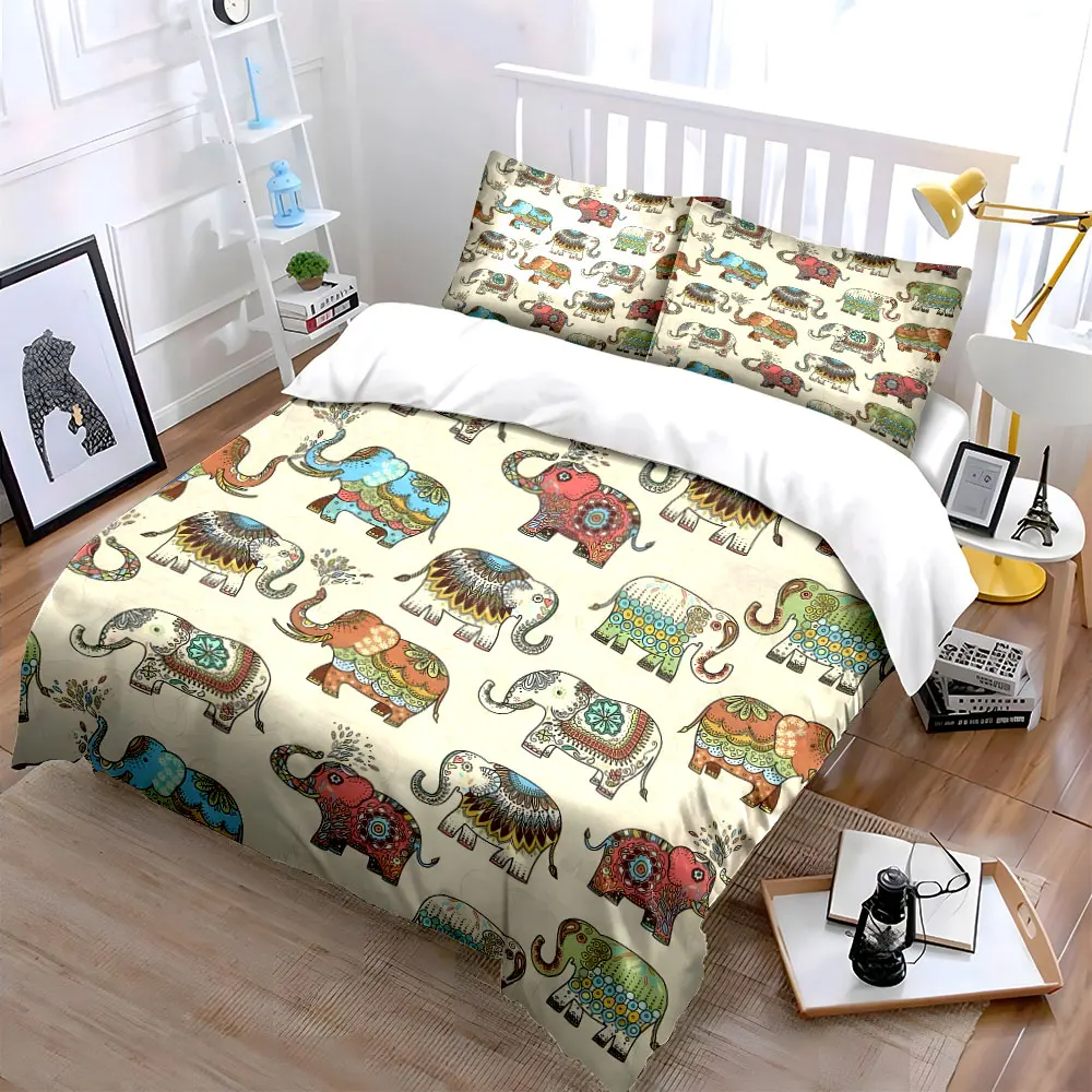 Colorful Elephant Pattern Set Multiple sizes kid's and adults' bedroom Exquisite 3PC bedding set, gift
Colorful Elephant Pattern Set Multiple sizes kid's and adults' bedroom Exquisite 3PC bedding set, gift