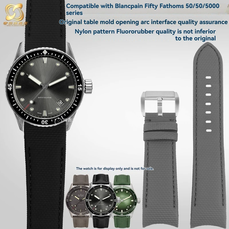 For Blancpain 50 Fathoms 50 Finds 5000 Series 43MM Arc Mouth High Quality Nylon Pattern Fluororubber Watch Strap Accessories
For Blancpain 50 Fathoms 50 Finds 5000 Series 43MM Arc Mouth High Quality Nylon Pattern Fluororubber Watch Strap Accessories