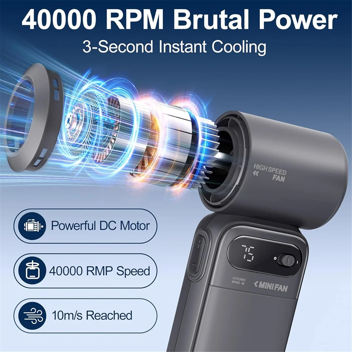 【BUY】Mini Portable Fan, Handheld Fan 40000 RPM Turbo High Speed with Dual Modes (100-Level&7 Speeds),for Travel/Camping/Beach
【BUY】Mini Portable Fan, Handheld Fan 40000 RPM Turbo High Speed with Dual Modes (100-Level&7 Speeds),for Travel/Camping/Beach