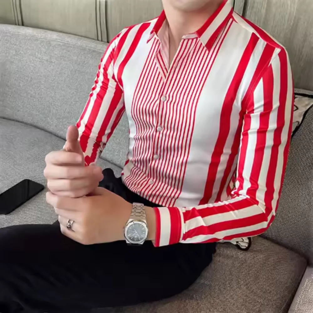 New men's shirt multi-color striped casual breathable plus size men's comfortable breathable fabric long sleeve shirt tie button
New men's shirt multi-color striped casual breathable plus size men's comfortable breathable fabric long sleeve shirt tie button