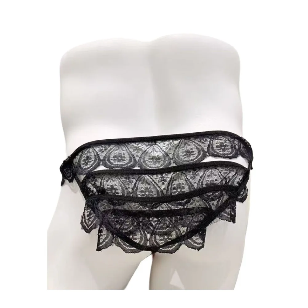 Fashion Bow Decoration Briefs Men Sheer Lace Splicing Underwear Panties Low Waist Breathable Front Hollow Pouch
Fashion Bow Decoration Briefs Men Sheer Lace Splicing Underwear Panties Low Waist Breathable Front Hollow Pouch