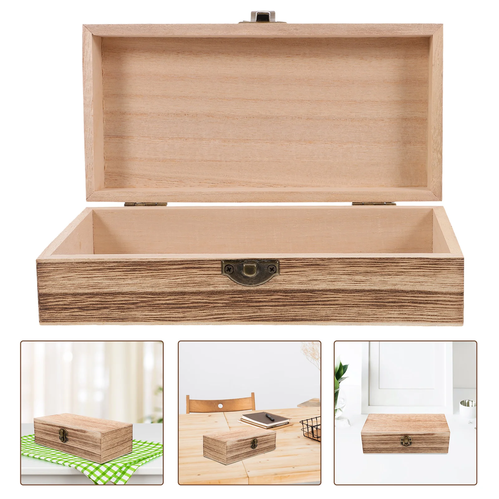 Rectangular Jewelry Box Earring Storage Case Wood Documents Vanity Iron Wooden Organizer
Rectangular Jewelry Box Earring Storage Case Wood Documents Vanity Iron Wooden Organizer