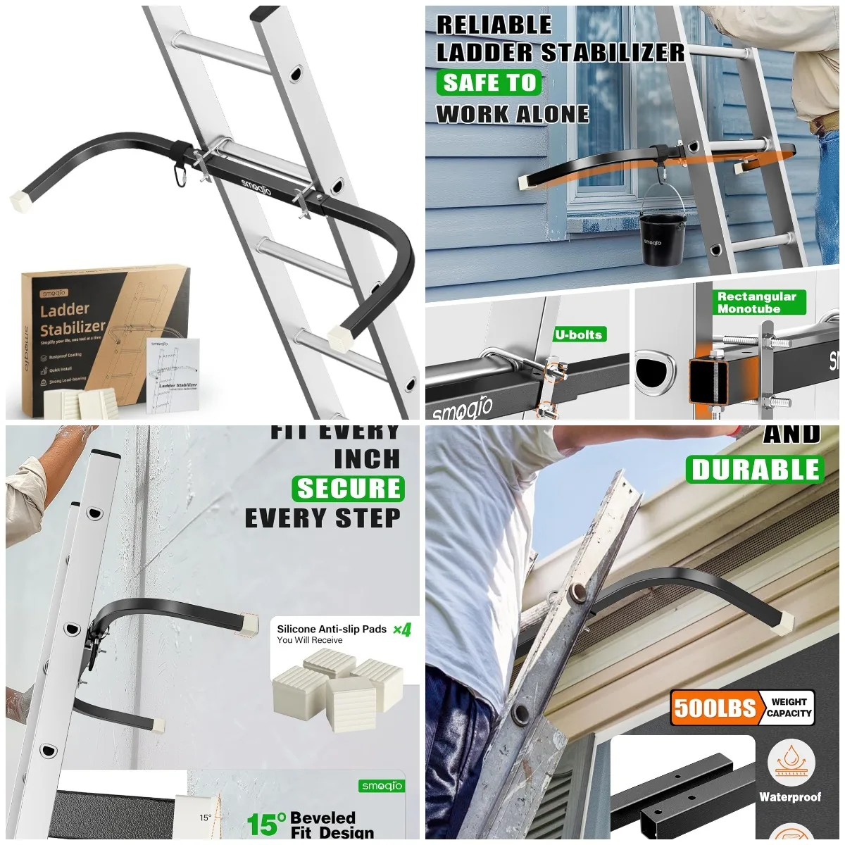 Регулируемый стабилизатор лестницы с противоскользящей силиконовой накладкой для чистки желобов на крыше
Регулируемый стабилизатор лестницы с противоскользящей силиконовой накладкой для чистки желобов на крыше