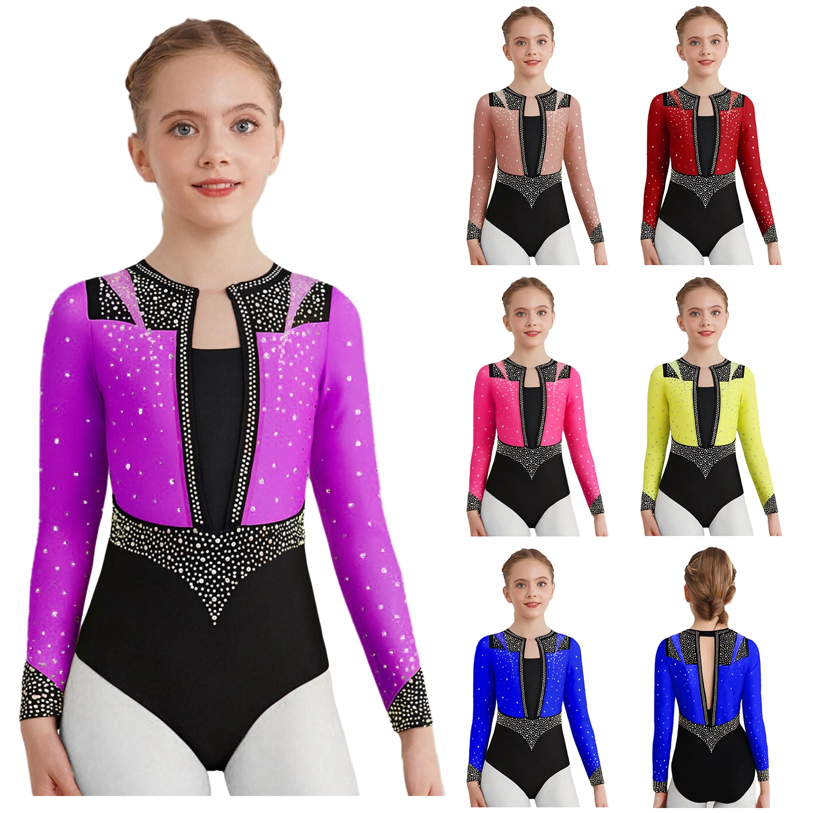 Girls Figure Skating Bodysuit Ballet Dance Jersey Gymnastics Acrobatics Yoga Leotard Long Sleeve Shiny Rhinestone Jumpsuit
Girls Figure Skating Bodysuit Ballet Dance Jersey Gymnastics Acrobatics Yoga Leotard Long Sleeve Shiny Rhinestone Jumpsuit