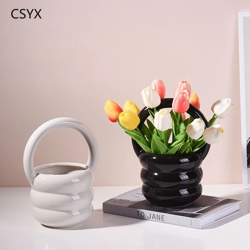 Ceramic Vase Modern Simple Ceramic Flower Basket Dried Flowers Flower Arranger Home Ornament
Ceramic Vase Modern Simple Ceramic Flower Basket Dried Flowers Flower Arranger Home Ornament