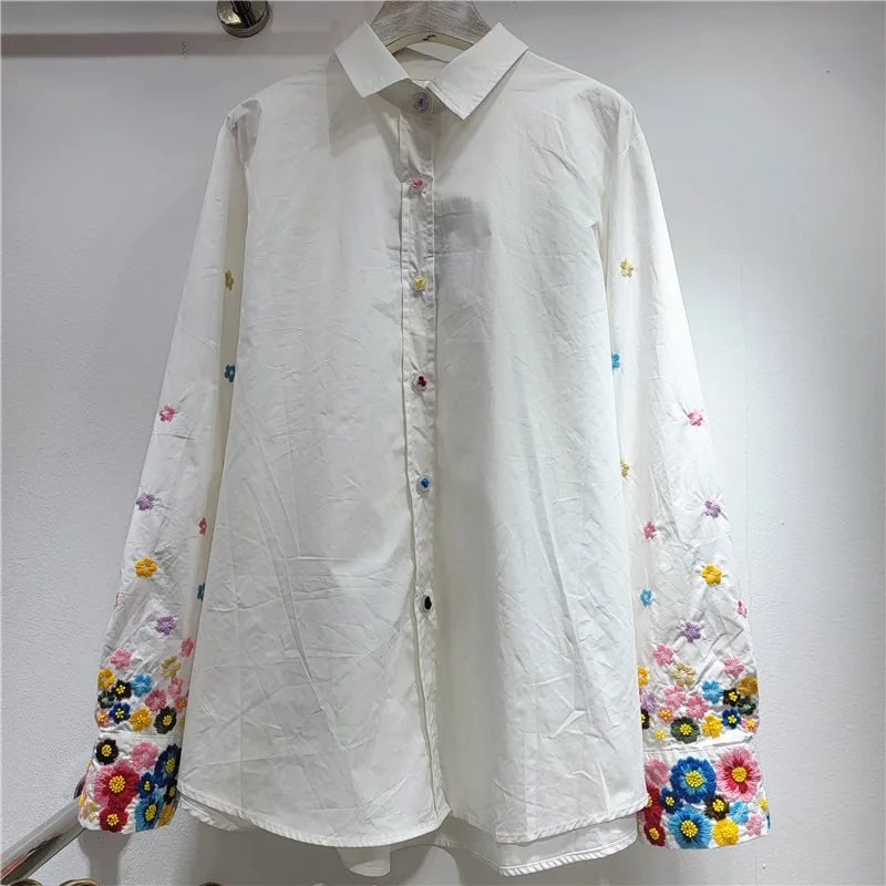 SuperAen 2025 Spring New Shirt Heavy Industry Embroidery Loose Top High-end Style Women's Shirt
SuperAen 2025 Spring New Shirt Heavy Industry Embroidery Loose Top High-end Style Women's Shirt