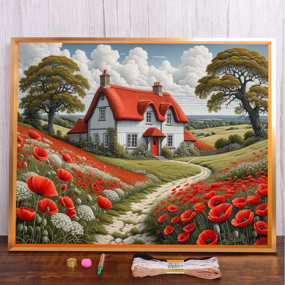 Poppy Flower Printed Canvas 11CT Cross Stitch DIY Embroidery Set Painting Handiwork Needlework Handicraft Needle Counted Package
Poppy Flower Printed Canvas 11CT Cross Stitch DIY Embroidery Set Painting Handiwork Needlework Handicraft Needle Counted Package