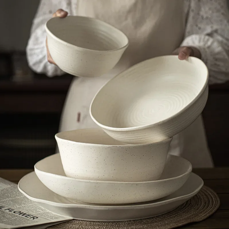 Sesame Glaze Craft Ceramic Salad Bowl Soup Bowl Noodle Bowl Fried Rice Plate Vegetable Plate Micro-defects
Sesame Glaze Craft Ceramic Salad Bowl Soup Bowl Noodle Bowl Fried Rice Plate Vegetable Plate Micro-defects