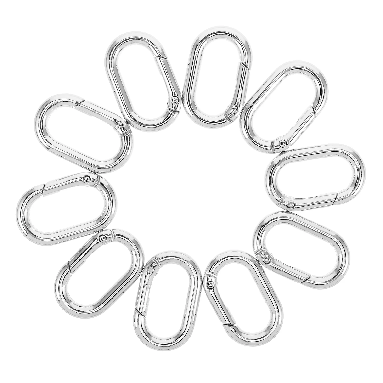 10 Pcs Buckle Luggage Accessories Key Ring Cable Spring Rings Snap Clips Metal Oval Carabiner Claps Open Hooks
10 Pcs Buckle Luggage Accessories Key Ring Cable Spring Rings Snap Clips Metal Oval Carabiner Claps Open Hooks