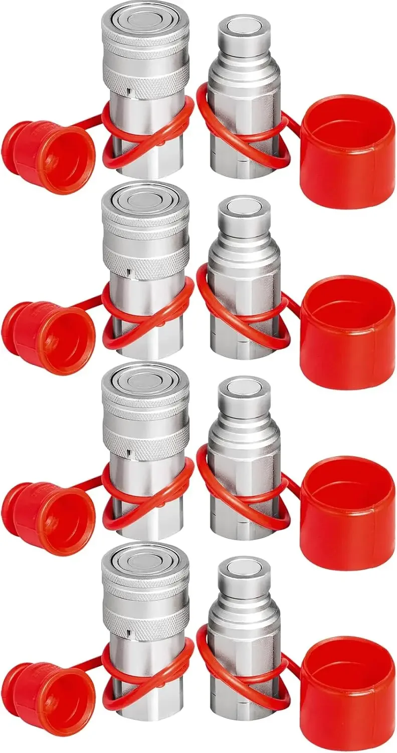 Hydraulic Quick Connect 1/2 Body with 1/2" NPT Thread Hydraulic Coupler 4 Pairs Hydraulic Coupling Quick Connect 45.5 L/min
Hydraulic Quick Connect 1/2 Body with 1/2" NPT Thread Hydraulic Coupler 4 Pairs Hydraulic Coupling Quick Connect 45.5 L/min