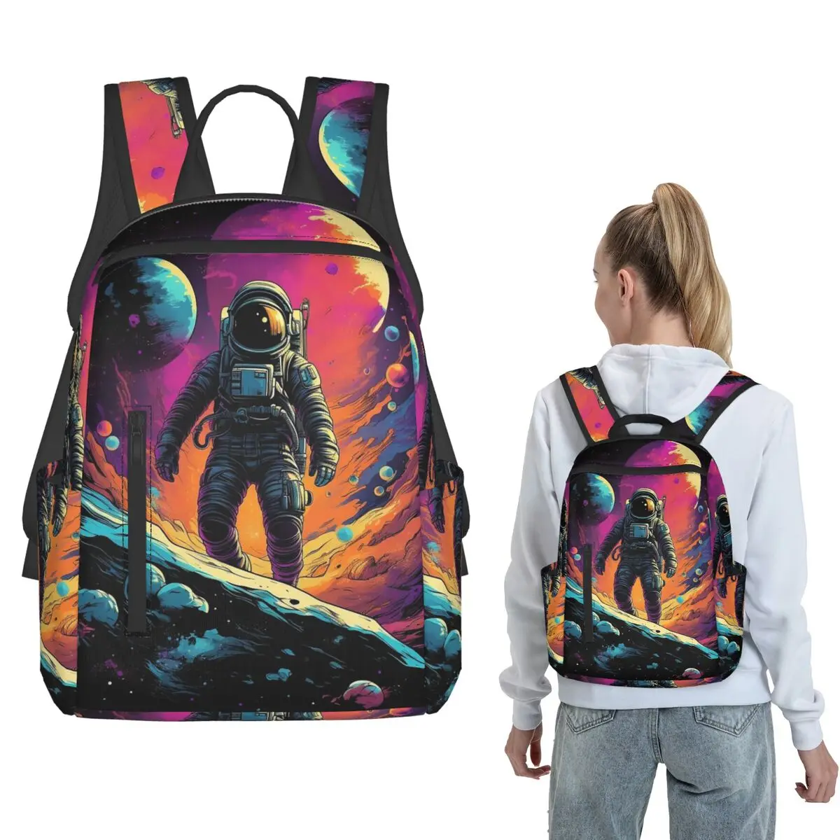 Astronaut Walking In Space Graffiti Backpack Daypack Children BookBag School Bag Shoulder Bags for Men Women
Astronaut Walking In Space Graffiti Backpack Daypack Children BookBag School Bag Shoulder Bags for Men Women