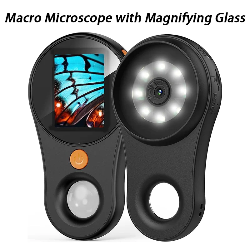 Macro Microscope Digital 2.0inch IPS Color Screen 500x Magnification Handheld Magnifying Glass with 8LEDS for Electronics Repair
Macro Microscope Digital 2.0inch IPS Color Screen 500x Magnification Handheld Magnifying Glass with 8LEDS for Electronics Repair