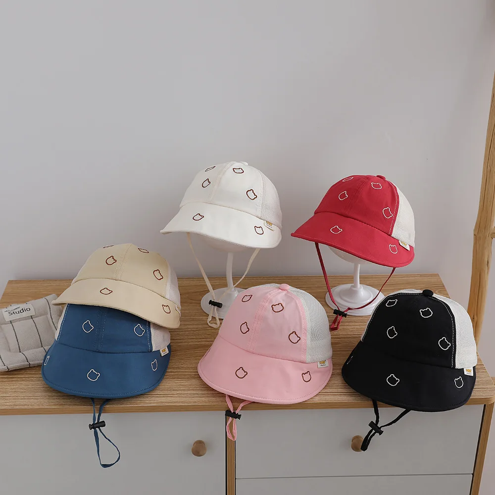 Children Hat with Bear Cute Embroidery Summer Mesh 50-52cm Kids Sun Outdoor Leisure Cap Girls Boys Bucket Hat Baby Caps
Children Hat with Bear Cute Embroidery Summer Mesh 50-52cm Kids Sun Outdoor Leisure Cap Girls Boys Bucket Hat Baby Caps