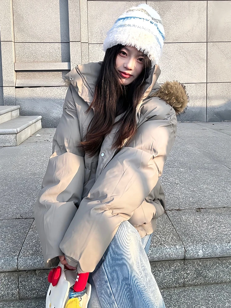 i American Retro ort down Cotton Jaet Thiened Hooded Bread Sle Coat for Men And Women Winter Faion Brand Fur Collar
i American Retro ort down Cotton Jaet Thiened Hooded Bread Sle Coat for Men And Women Winter Faion Brand Fur Collar