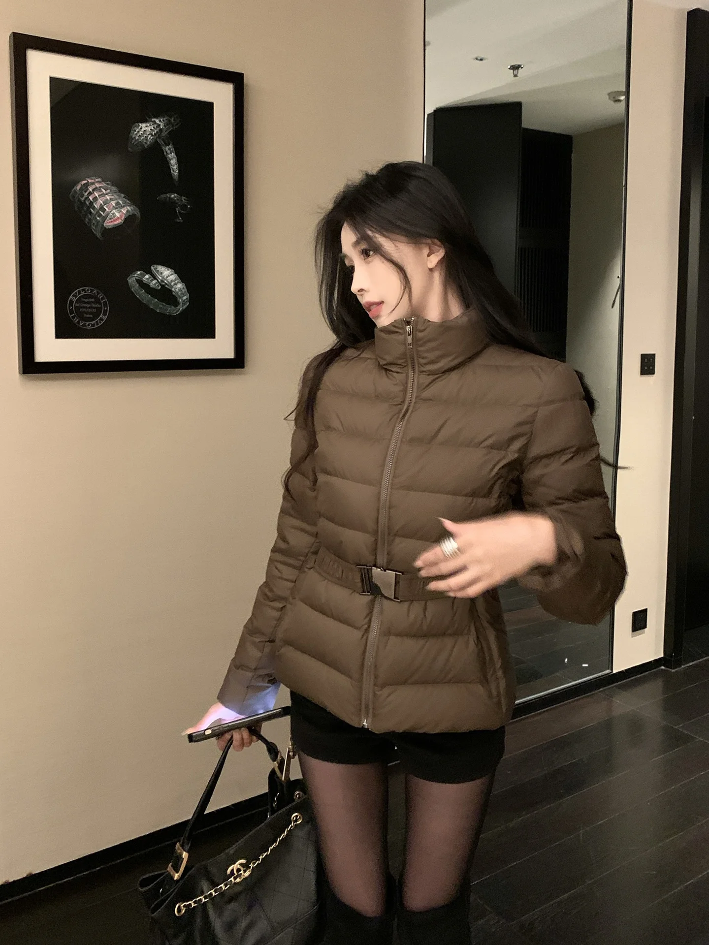 He Chenxi Women's Puffer Jacket Stand Collar Windproof Waterproof Waist Cinching Brown Duck down Winter New Style Coat
He Chenxi Women's Puffer Jacket Stand Collar Windproof Waterproof Waist Cinching Brown Duck down Winter New Style Coat