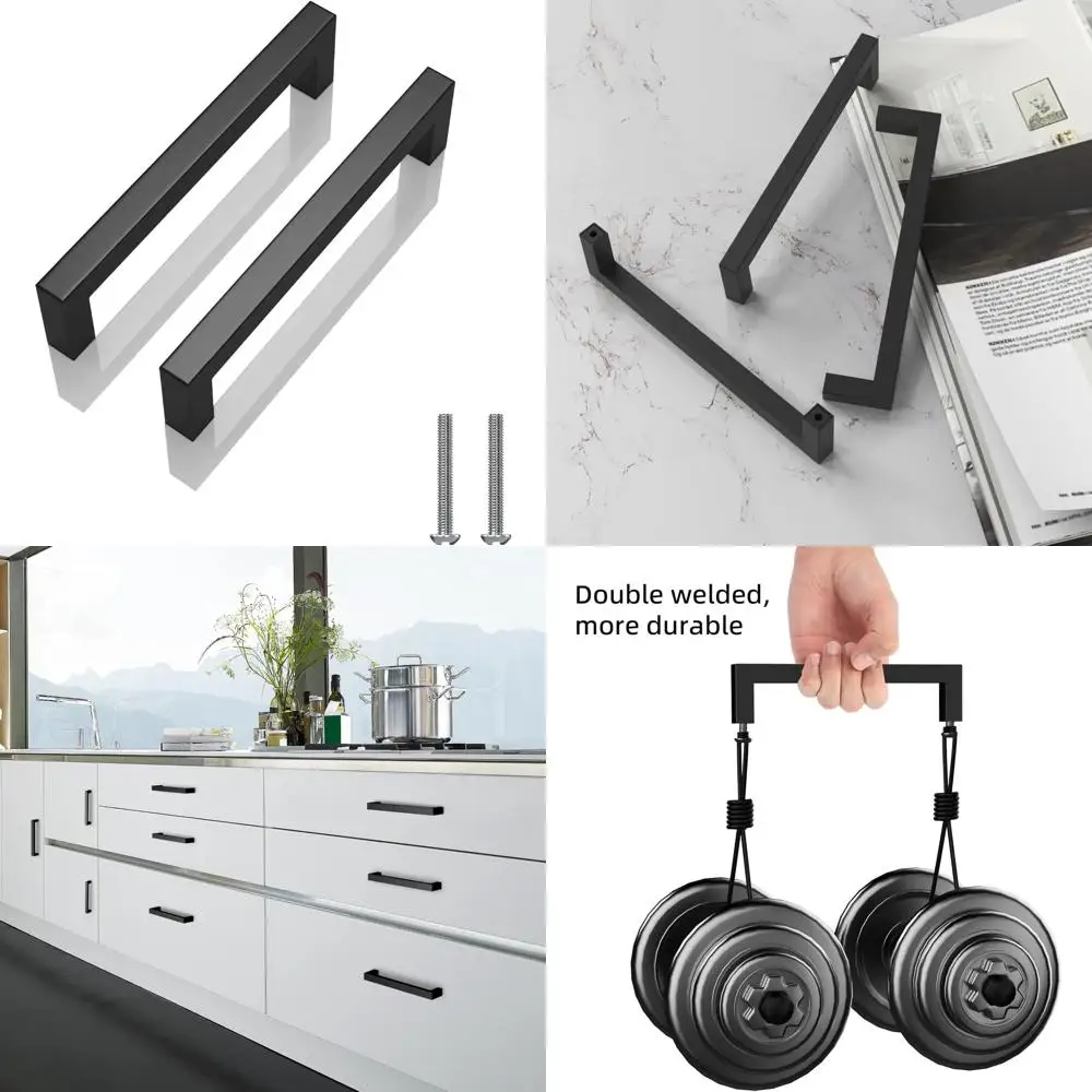 30 Pack 6-1/4 inch (160mm) Hole to Hole Center Matte Black Cabinet Pulls Stainless Steel Kitchen Cabinet Handles - Square Dresse
30 Pack 6-1/4 inch (160mm) Hole to Hole Center Matte Black Cabinet Pulls Stainless Steel Kitchen Cabinet Handles - Square Dresse