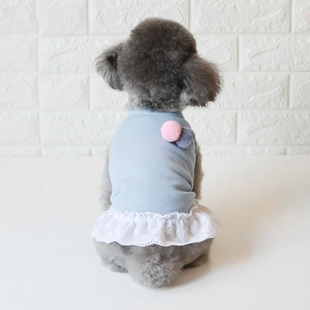 Небесно-голубое короткое платье-юбка для собак, летний дышащий кружевной жилет для питомцев, с круглым вырезом, милая одежда для животных, легкая повседневная одежда
Небесно-голубое короткое платье-юбка для собак, летний дышащий кружевной жилет для питомцев, с круглым вырезом, милая одежда для животных, легкая повседневная одежда
