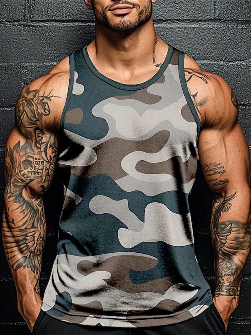 3D Print Camouflage Graphic Men's Sleeveless T-Shirt Summer New Sport Fitness Vest Outdoor Casual Man Gym Clothing Quick Drying
3D Print Camouflage Graphic Men's Sleeveless T-Shirt Summer New Sport Fitness Vest Outdoor Casual Man Gym Clothing Quick Drying