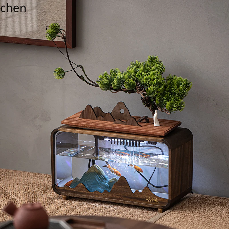 HXL creative fish tank flowing water ornament circulating water desktop goldfish tank water landscape soft decoration
HXL creative fish tank flowing water ornament circulating water desktop goldfish tank water landscape soft decoration