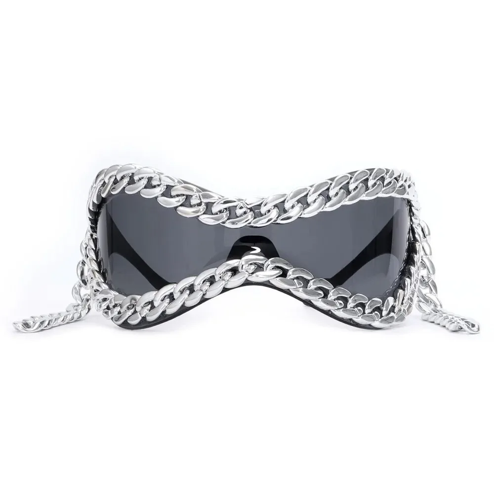 Luxury Metal Chain Frame Sunglasses Large Frame Cool Style Women Sunglasses Metal Chain Decoration All Matching
Luxury Metal Chain Frame Sunglasses Large Frame Cool Style Women Sunglasses Metal Chain Decoration All Matching