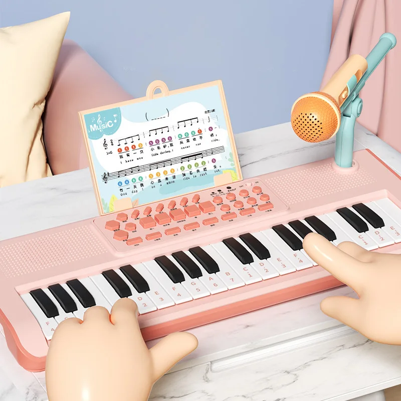 New 37-key Electronic Piano Toy with Music Stand Microphone Children's Beginner Piano Keyboard Educational Toy Birthday Gift
New 37-key Electronic Piano Toy with Music Stand Microphone Children's Beginner Piano Keyboard Educational Toy Birthday Gift