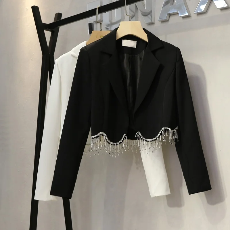 Fall Fashion Short Women's Jacket with Tassel Design Heavy Embellished Diamond Detailing Elegant Style
Fall Fashion Short Women's Jacket with Tassel Design Heavy Embellished Diamond Detailing Elegant Style