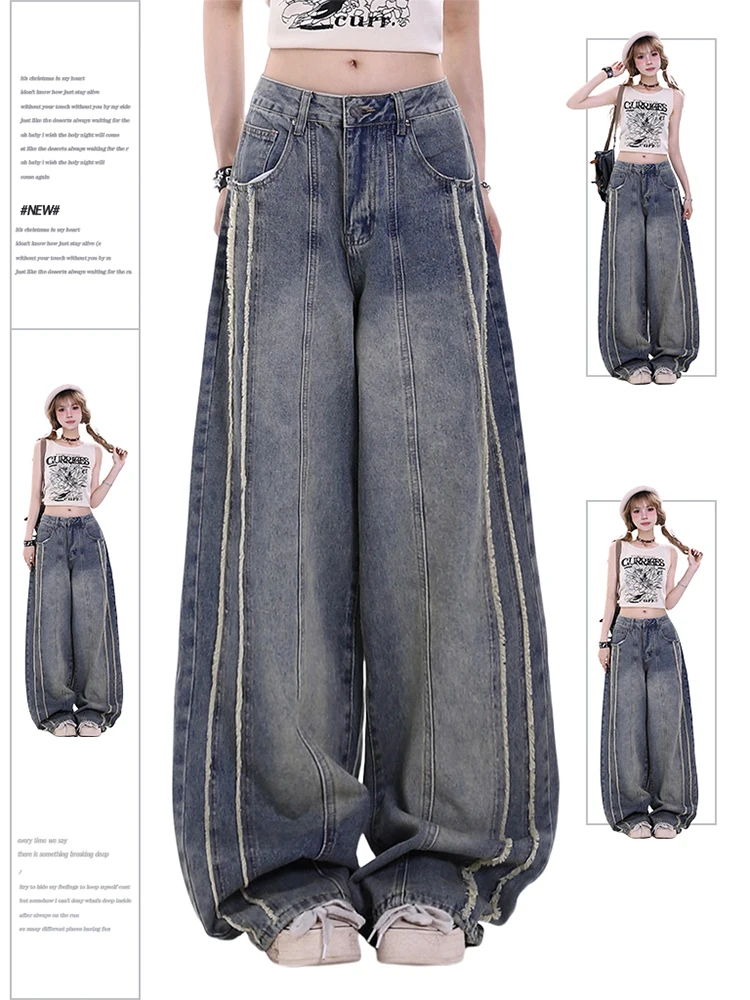 Women's Blue Y2k Patchwork Jeans Baggy Harajuku Denim Trousers Y2k Jean Pants Vintage 90s Aesthetic 2000s Trashy Grunge Clothes
Women's Blue Y2k Patchwork Jeans Baggy Harajuku Denim Trousers Y2k Jean Pants Vintage 90s Aesthetic 2000s Trashy Grunge Clothes