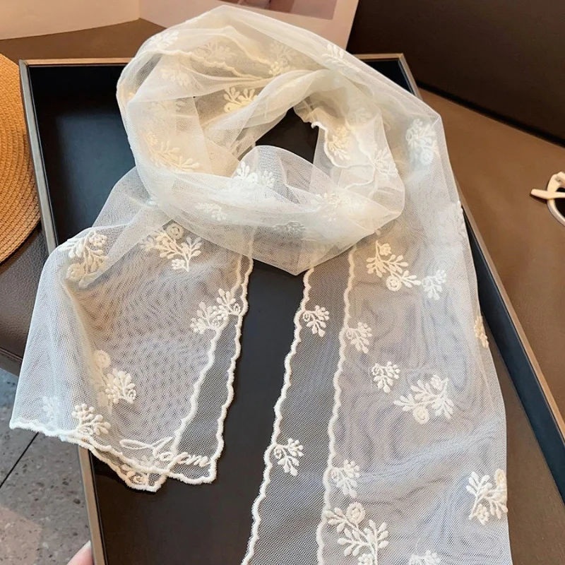Lace Embroidery Floral Long Scarf Women's Korean Version Elegant Beautiful Transparent Scarf Decoration Scarf Summer Shawl
Lace Embroidery Floral Long Scarf Women's Korean Version Elegant Beautiful Transparent Scarf Decoration Scarf Summer Shawl