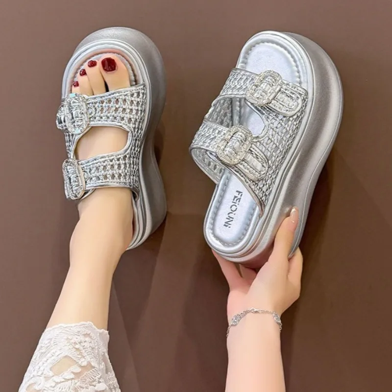 8CM Women's Shoes Summer New Air Mesh Platform Slippers for Woman Comfortable Vacation Casual Shoes Designer Shoes Zapatos Mujer
8CM Women's Shoes Summer New Air Mesh Platform Slippers for Woman Comfortable Vacation Casual Shoes Designer Shoes Zapatos Mujer