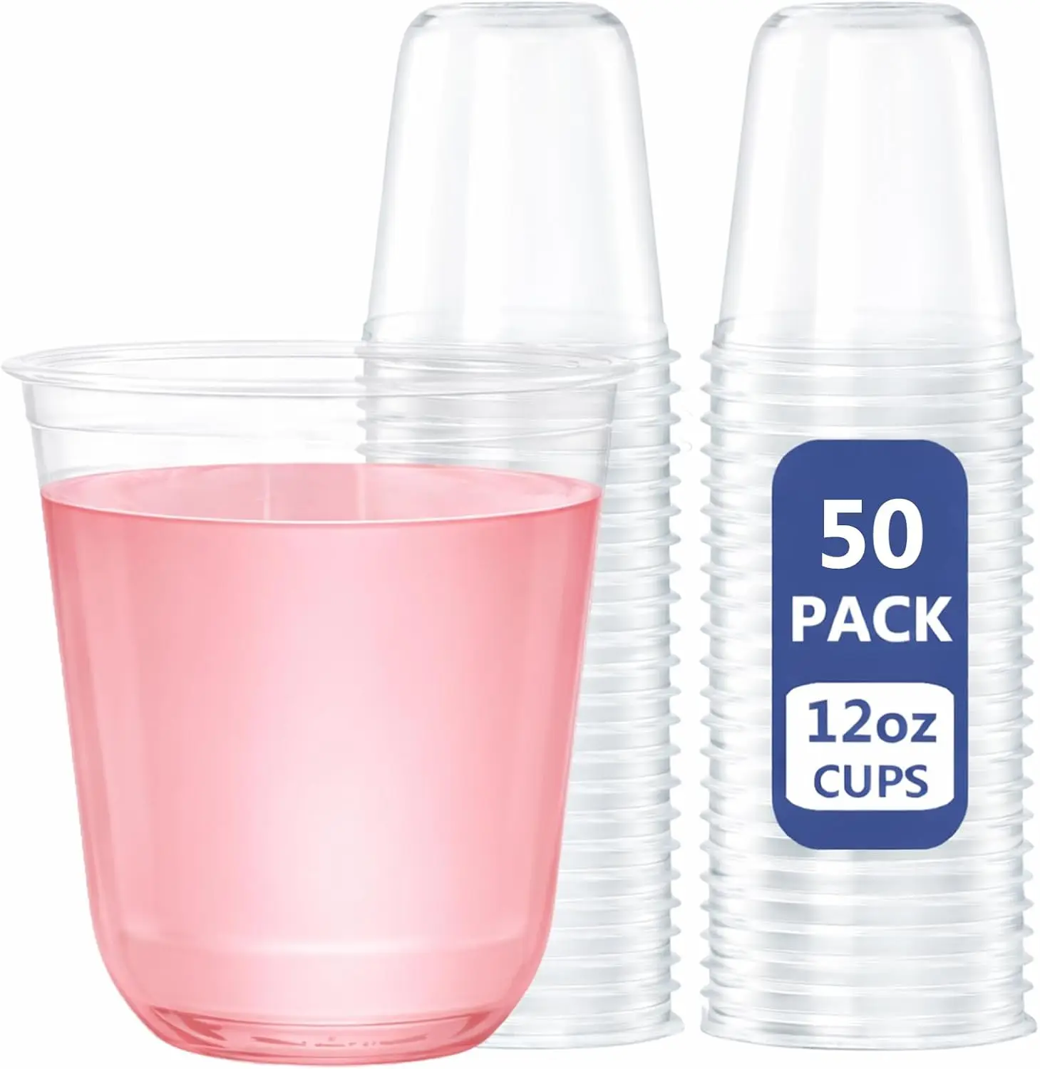 12 oz Clear Plastic Cups 50 Pcs Disposable Wine Glasses Stemless Cocktail Cups for Party Cold Drinks Wedding Picnic
12 oz Clear Plastic Cups 50 Pcs Disposable Wine Glasses Stemless Cocktail Cups for Party Cold Drinks Wedding Picnic