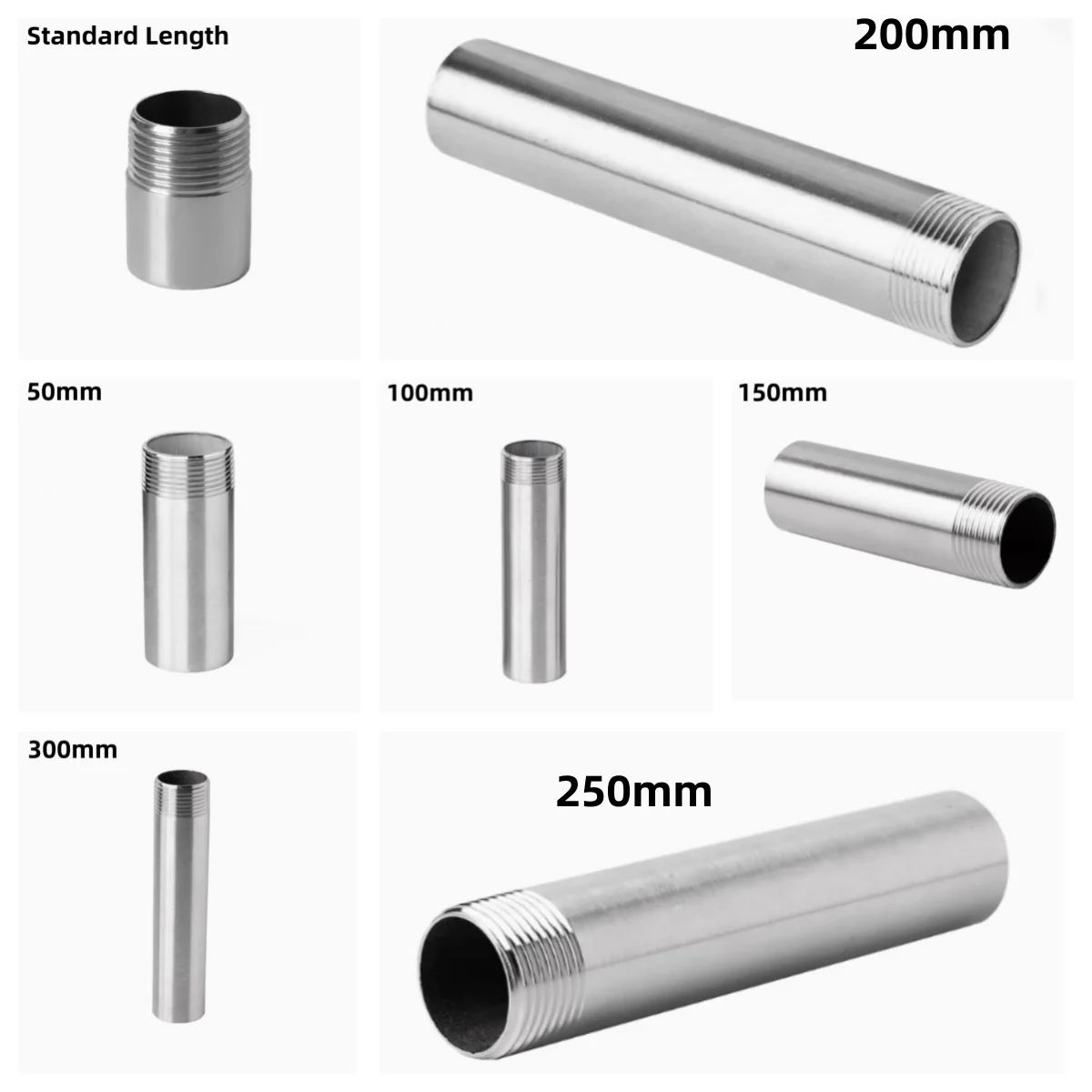 50/100/150/200/250/300mm Length 1/4" -2" single-head Male Threaded Pipe Fittings Stainless Steel SS304 Connector Adapter
50/100/150/200/250/300mm Length 1/4" -2" single-head Male Threaded Pipe Fittings Stainless Steel SS304 Connector Adapter