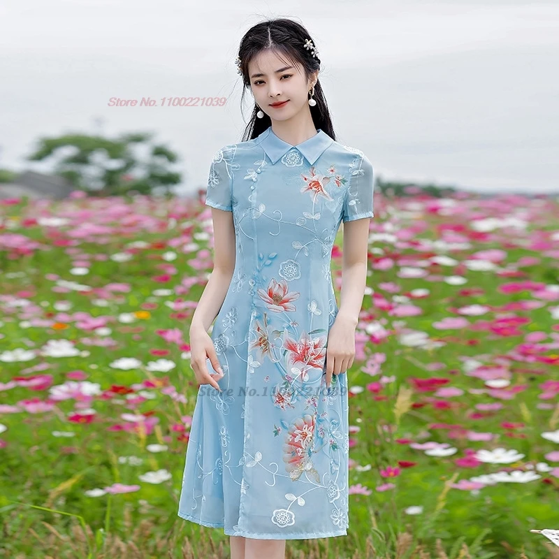 Вьетнамское традиционное платье aodai, улучшенное Cheongsam с национальным цветочным принтом, банкетное платье Ципао, восточное вечернее платье, платье
Вьетнамское традиционное платье aodai, улучшенное Cheongsam с национальным цветочным принтом, банкетное платье Ципао, восточное вечернее платье, платье