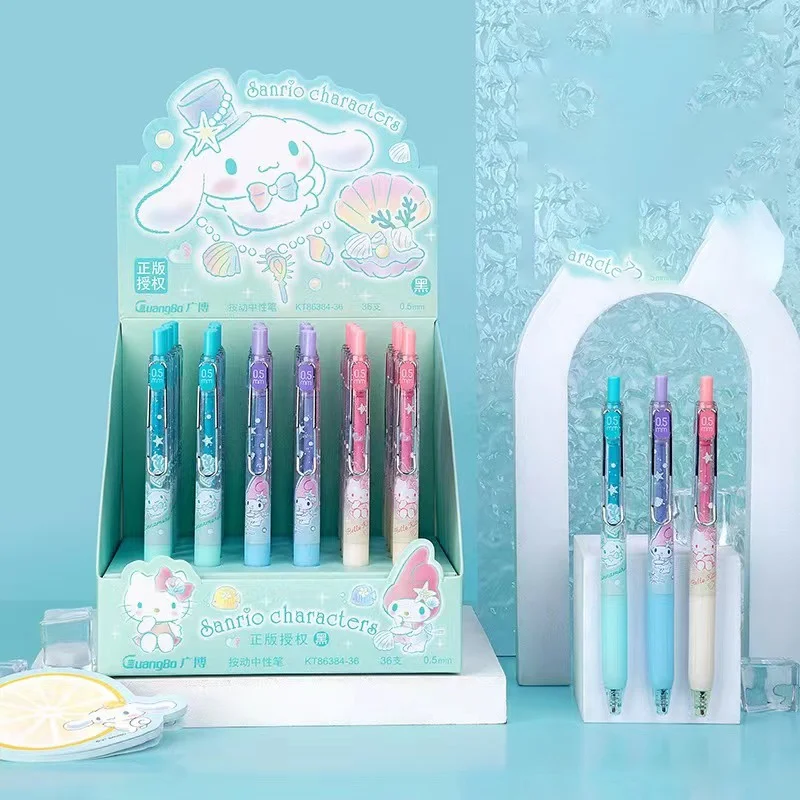 36 шт./лот Sanrio Melody Cinnamoroll Kitty Press гелевая ручка милые 0,5 мм черные чернила пресс ручки для подписи рекламный подарок школьные принадлежности
36 шт./лот Sanrio Melody Cinnamoroll Kitty Press гелевая ручка милые 0,5 мм черные чернила пресс ручки для подписи рекламный подарок школьные принадлежности